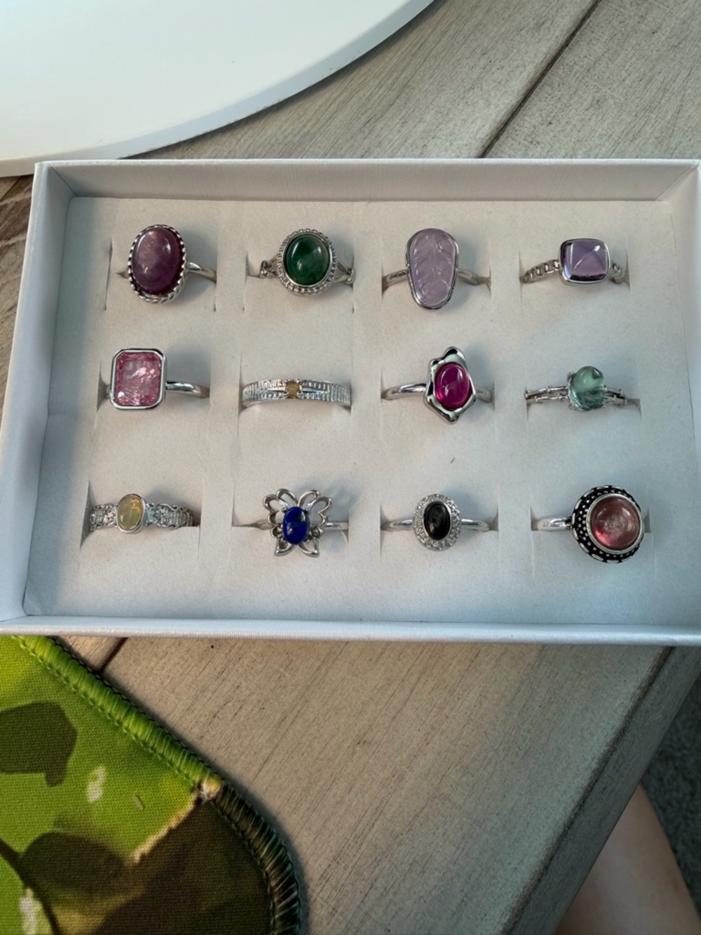 Adjustable Natural Crystal Rings